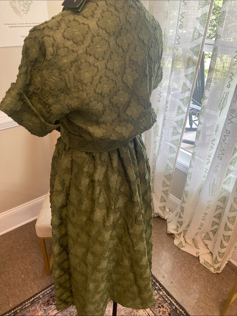 kate spade Olive Green Lace Belted Midi Dress - Picture 8 of 11